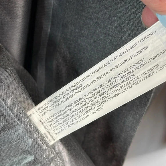 MANGO MAN Charcoal Grey Waterproof Trench Coat Button Front Zippered Pockets M - Picture 11 of 14